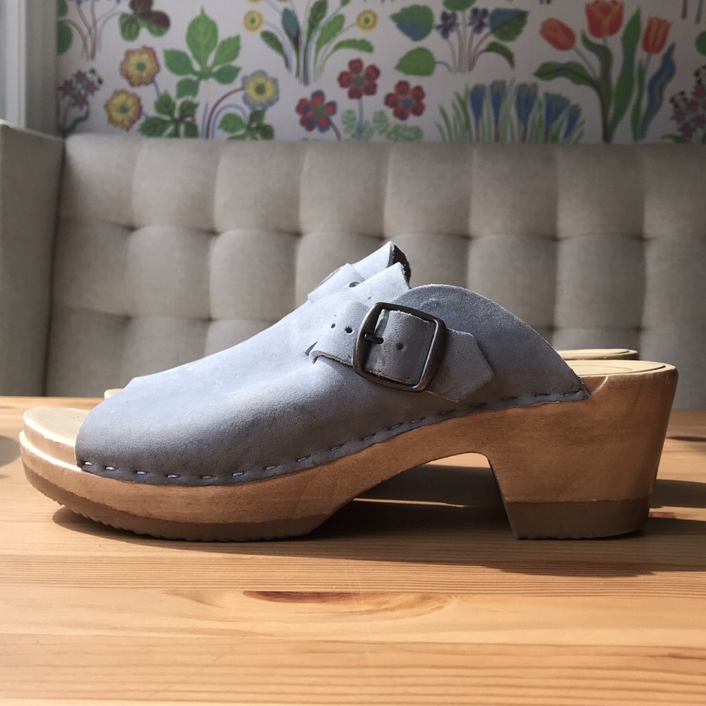 Grey Clogs with Blue Undertones